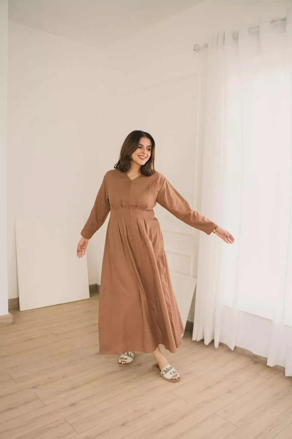 Miry Brown Long Dress