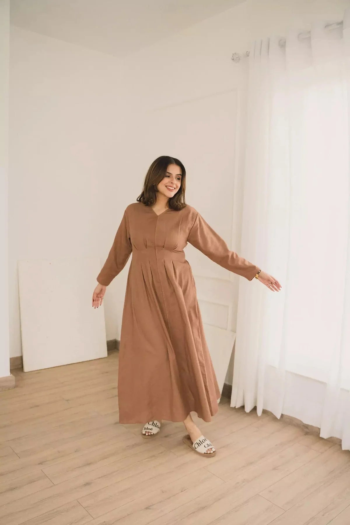 Miry Brown Long Dress